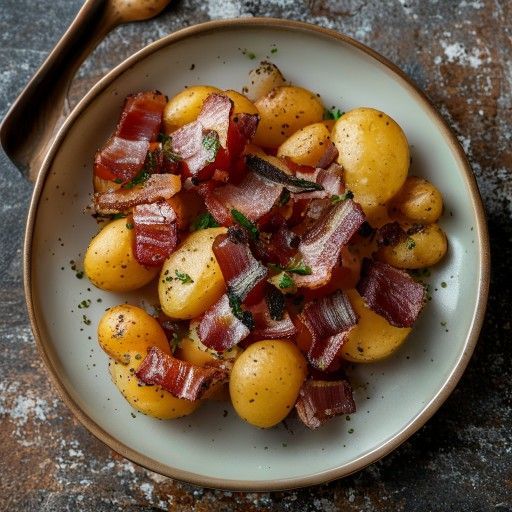 Verdura de judías con bacon y patatas
