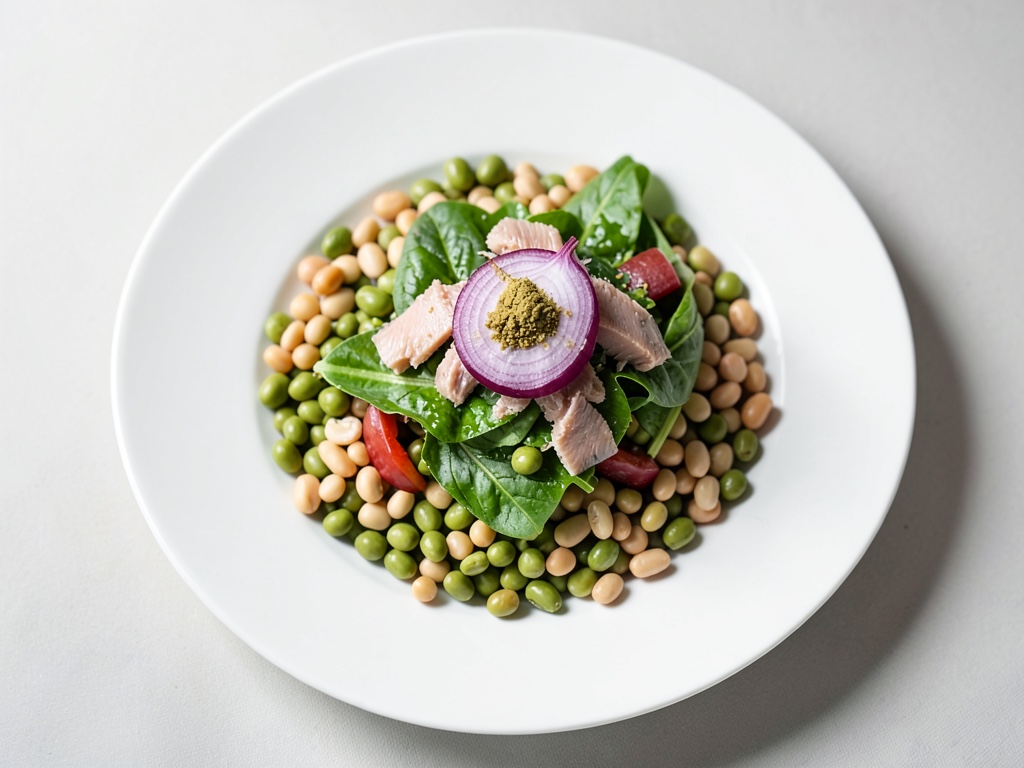 Insalata croccante di fagioli con tonno