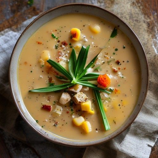 Zuppa cremosa di fagioli con porro e peperone