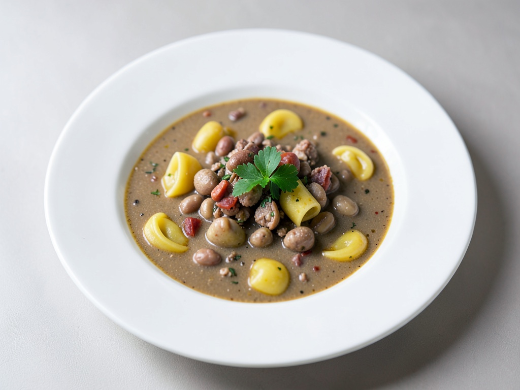 Herzhafte Bohnen-Wurst-Suppe mit Tortellini