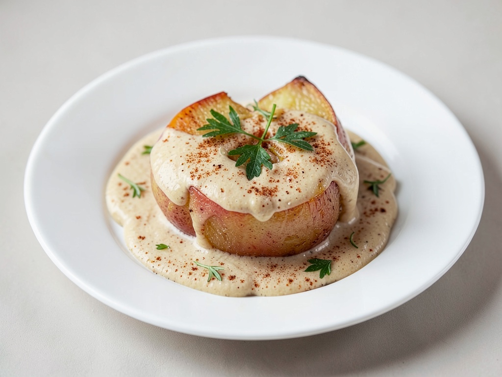 Mele al forno con salsa cremosa alla cannella