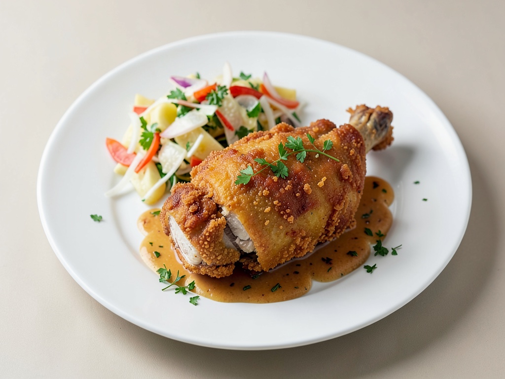Pollo croccante con insalata di patate
