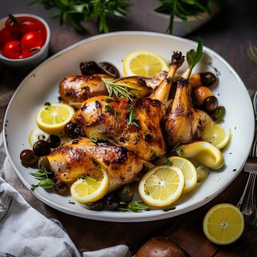Pollo al forno con limone e olive