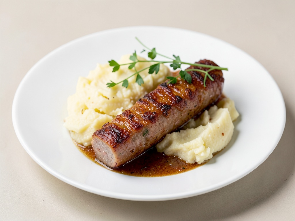 Salsicce croccanti con purè di patate soffice