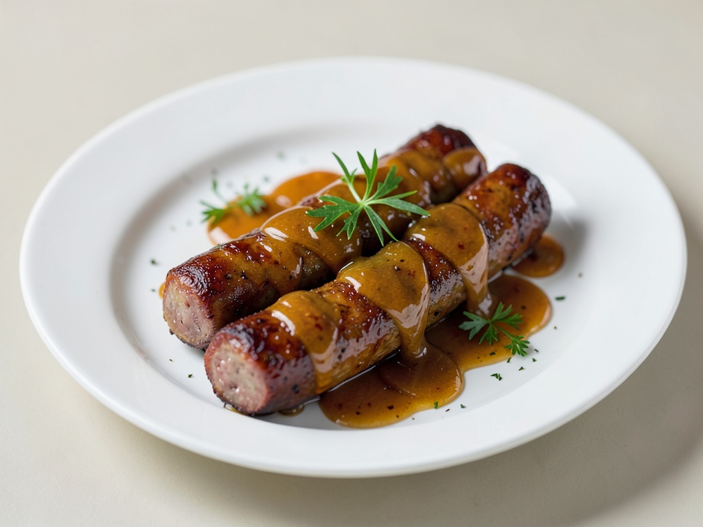 Salsicce con glassa di miele e senape
