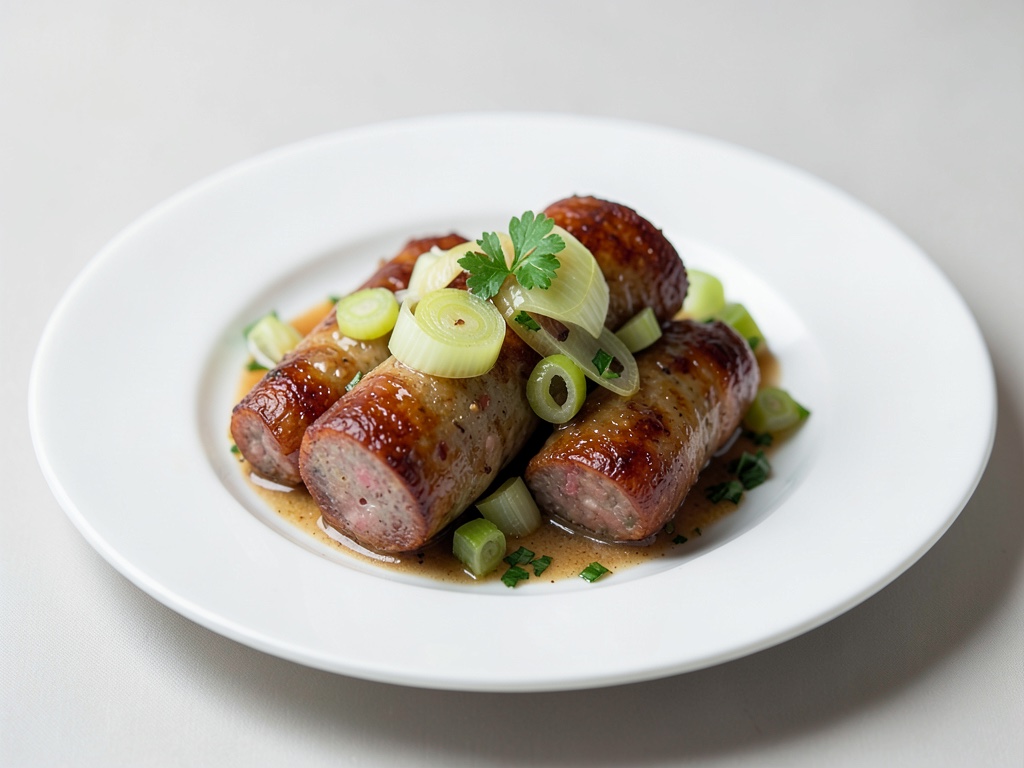 Salsicce con verdure di porro