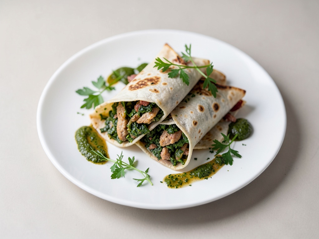 Hähnchen-Wraps mit Brennnesseln