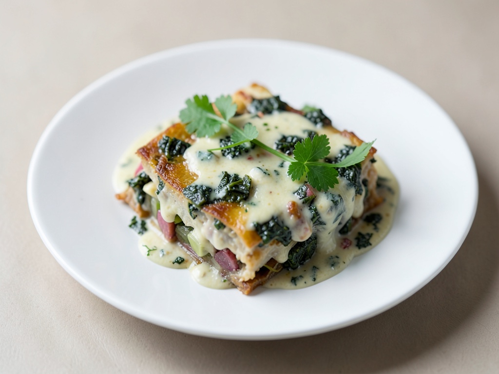 Gratin cremoso con ortiche e cavolo rapa