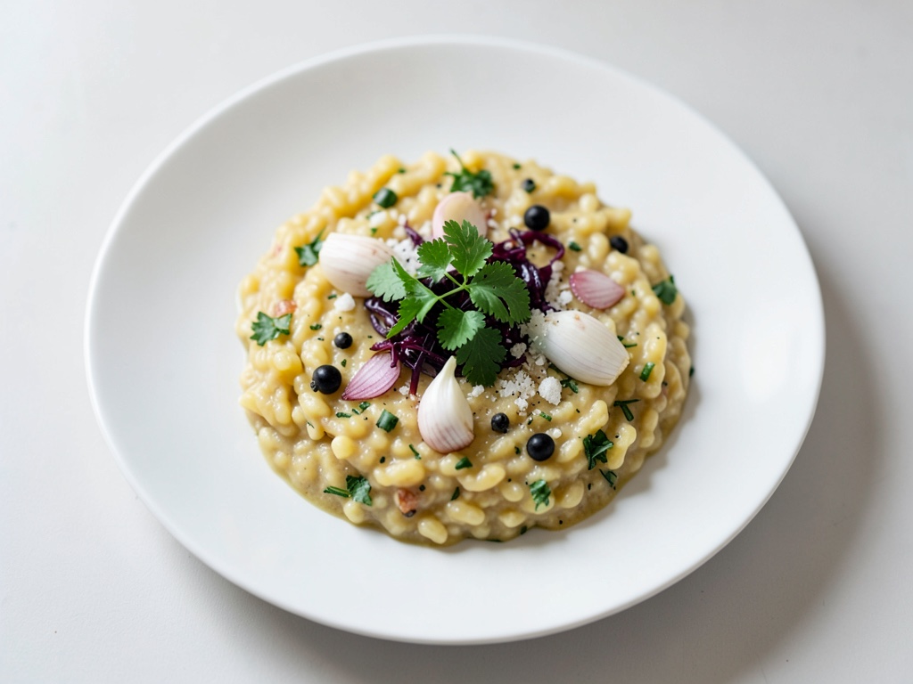 Risotto cremoso con ortiche fresche