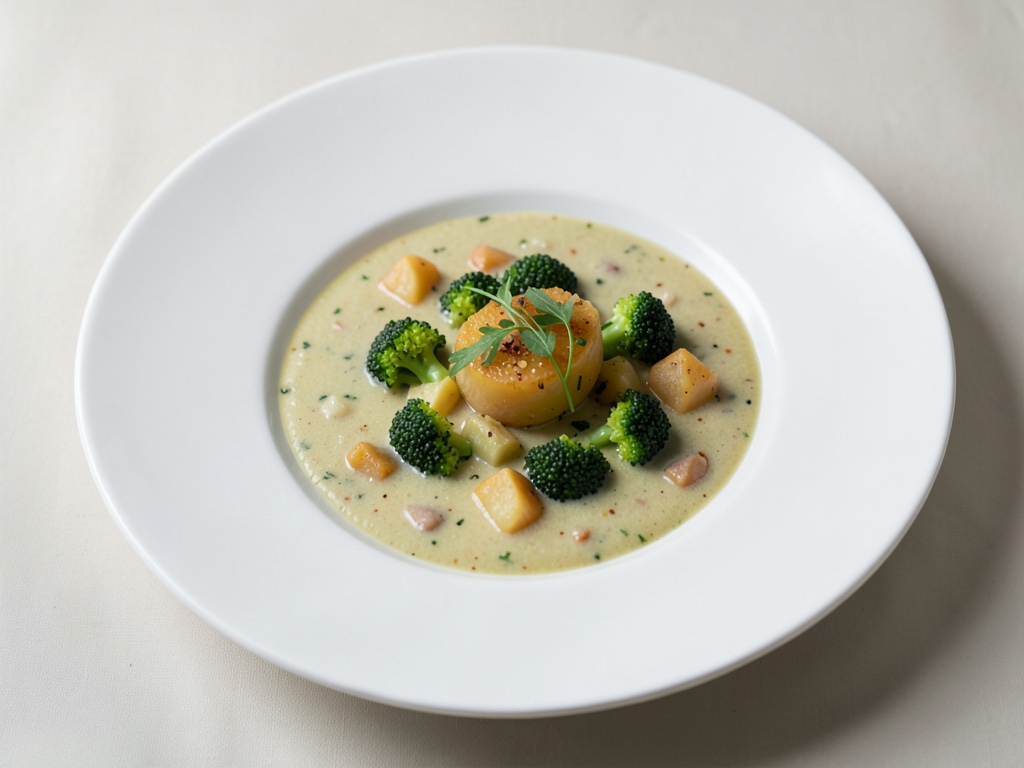 Soupe crémeuse au brocoli et aux pommes de terre
