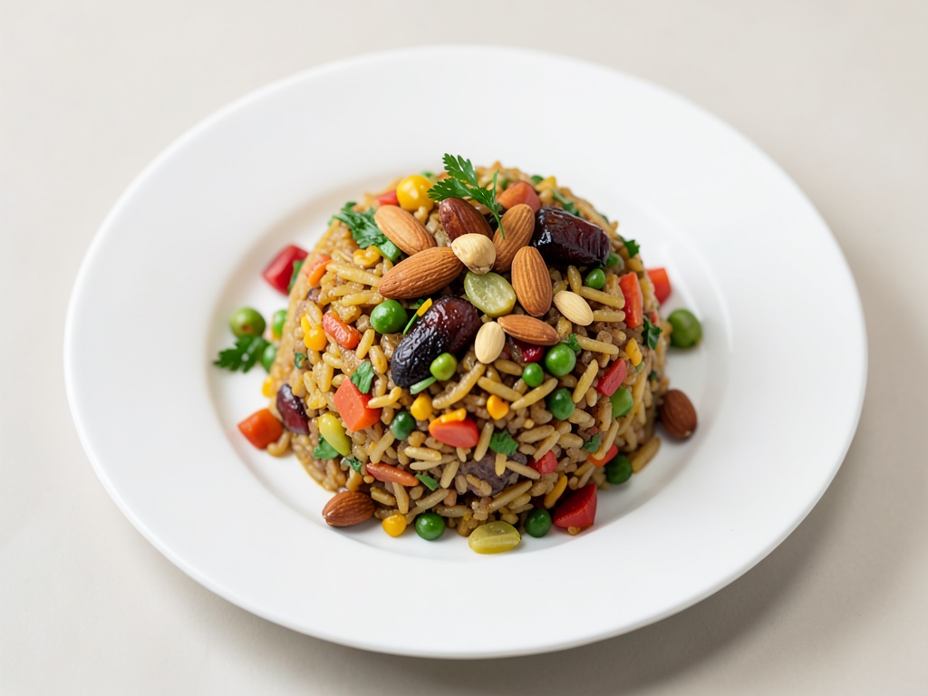 Risotto alle verdure con birra e mandorle