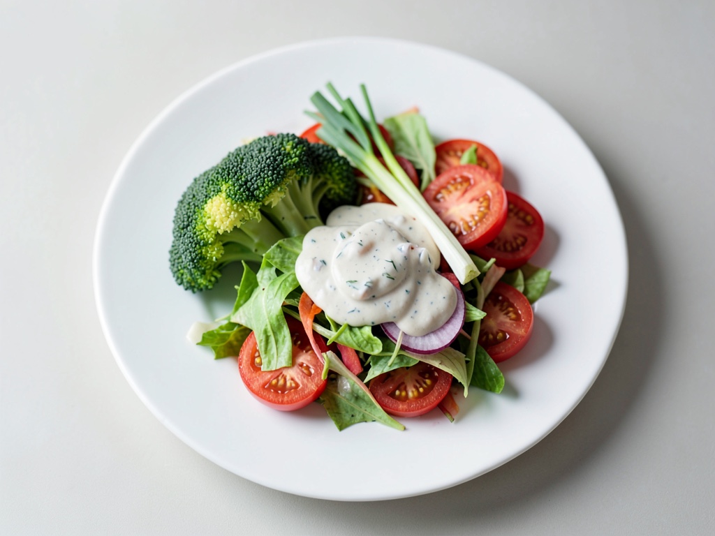 Insalata di broccoli con yogurt dip