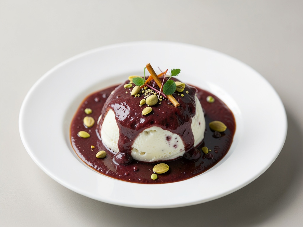 Gelato al lampone e yogurt con pistacchi