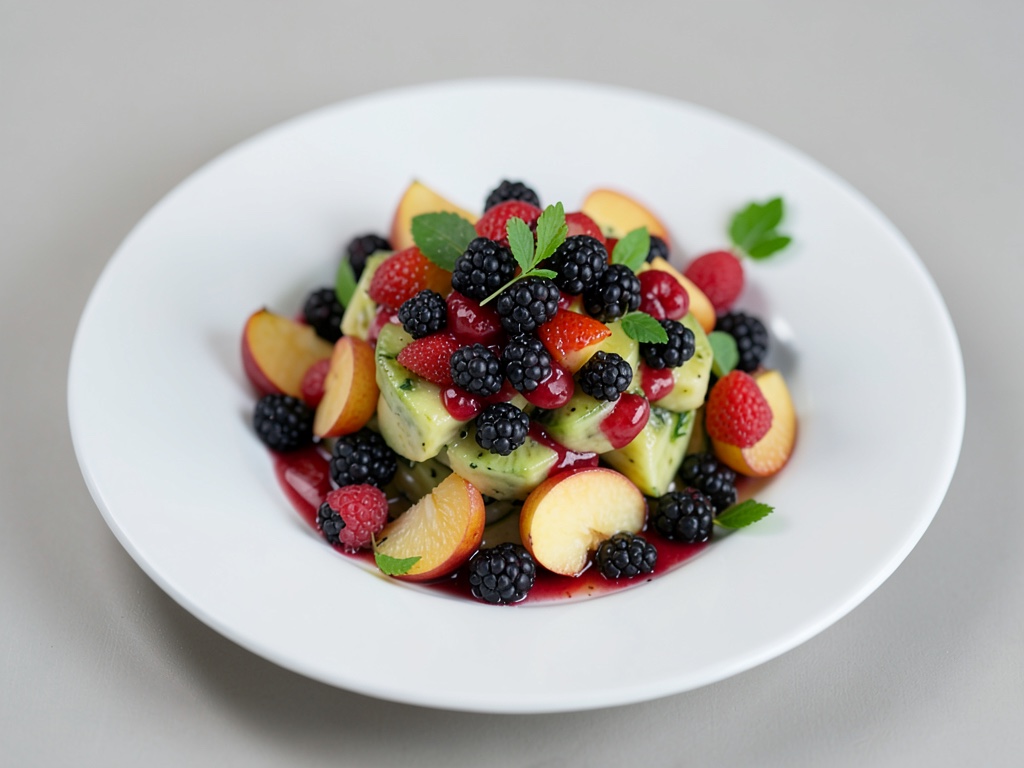 Fruchtiger Salat aus Brombeeren und Nektarinen