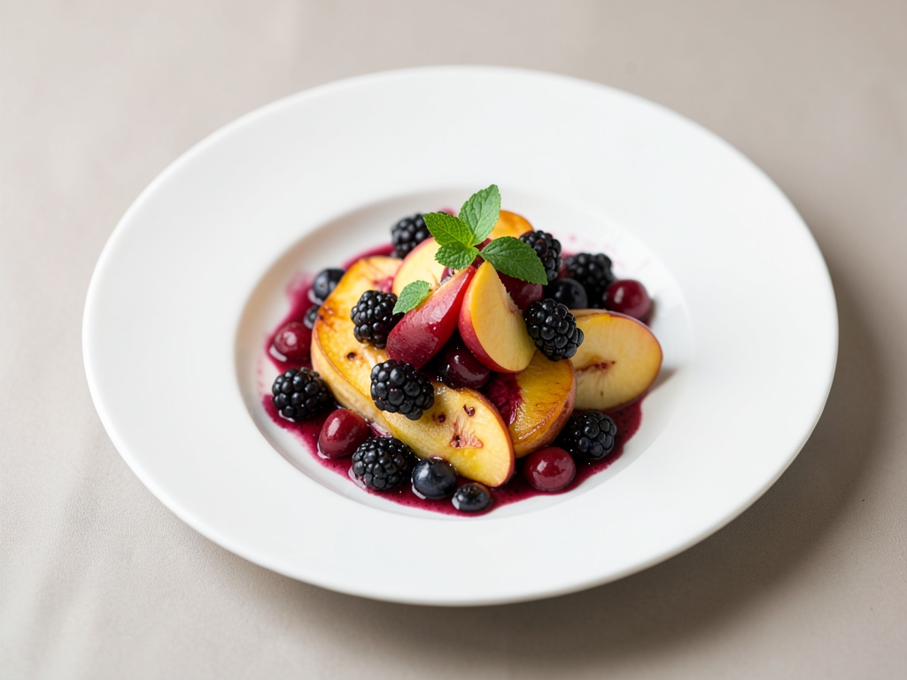 Erfrischender Mix aus Brombeeren und Pfirsichen