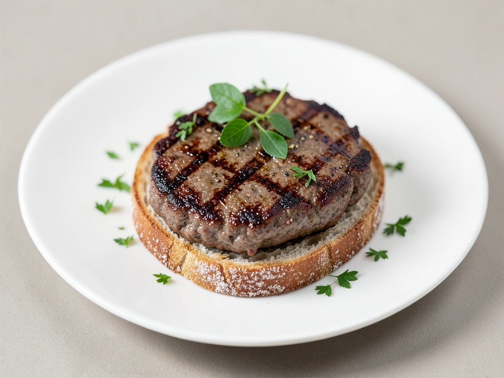Polpette di carne alla griglia sul pane