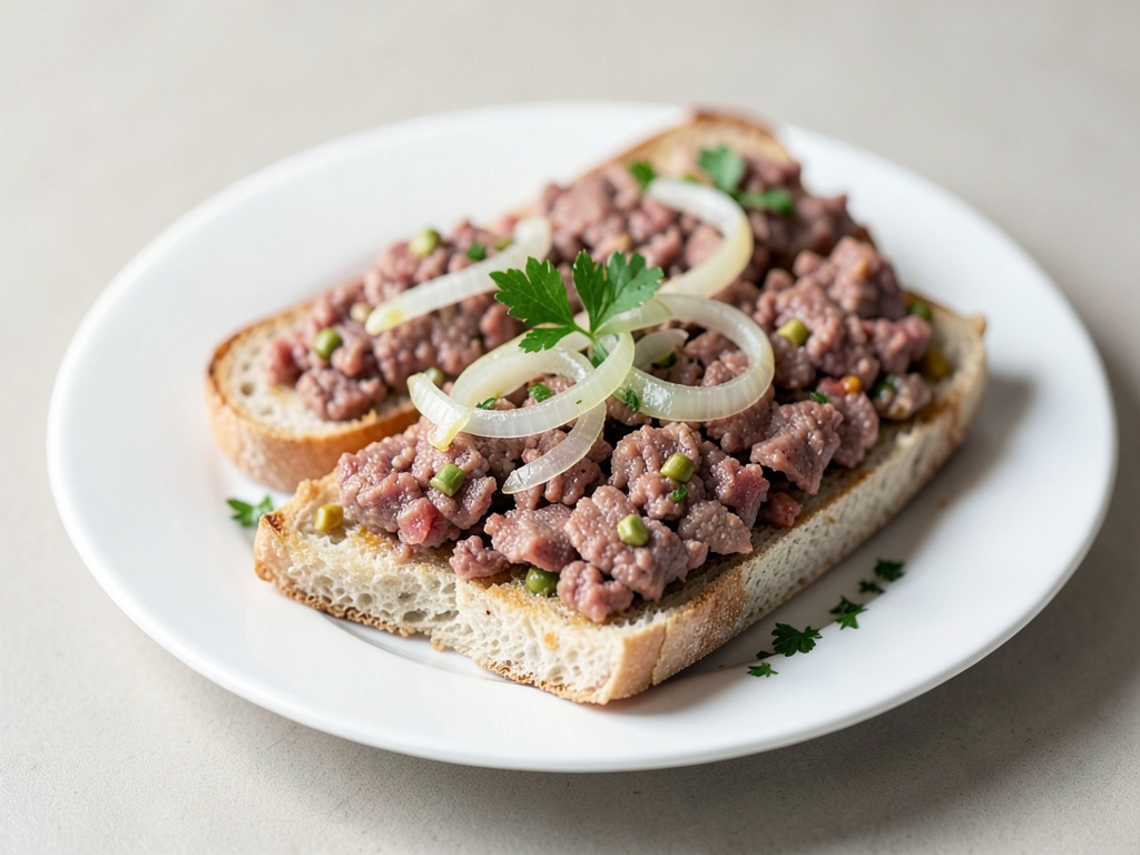 Panini aperti con Mett e cipolle