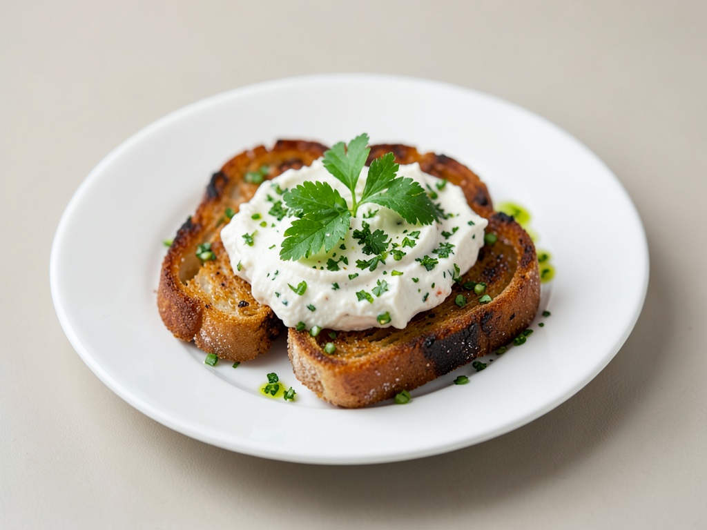 Fetteine Toast con crema fresca di peperone e quark