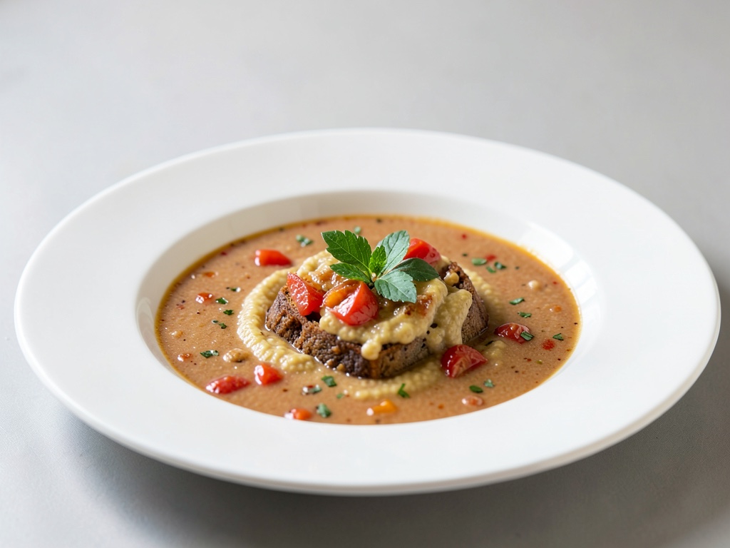 Zuppa cremosa di pane e pomodori
