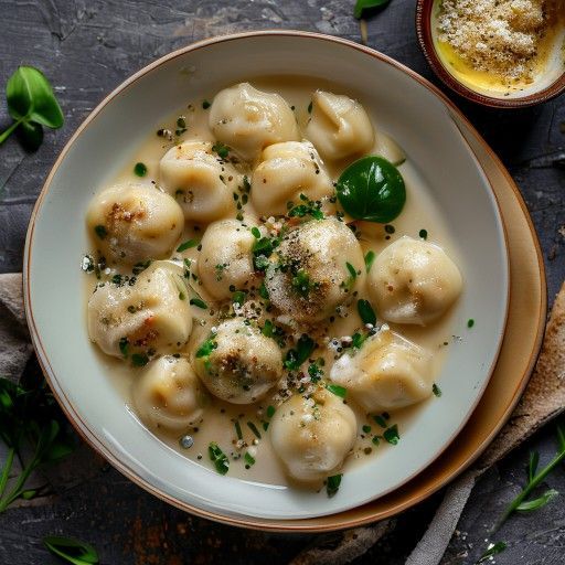 Zuppa calda con gnocchetti di semola