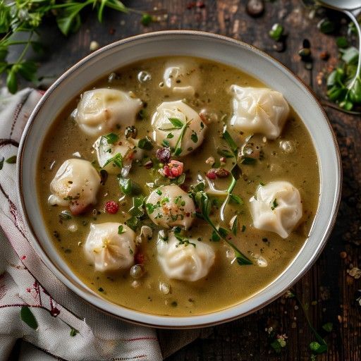 Bouillon savoureuse avec quenelles de matza
