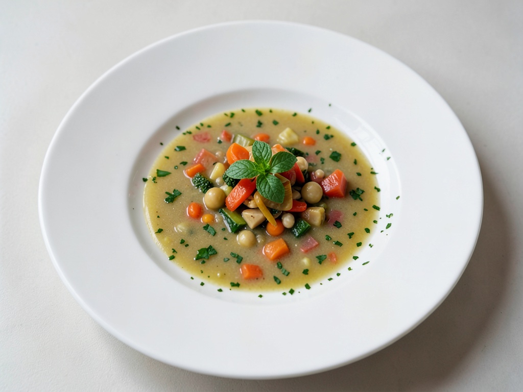Zuppa di verdure a forma di lettera
