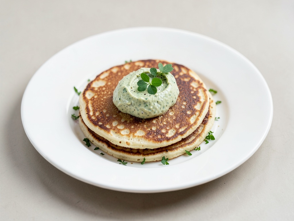 Fofluffy crepes di grano saraceno con crema di ceci e spirulina