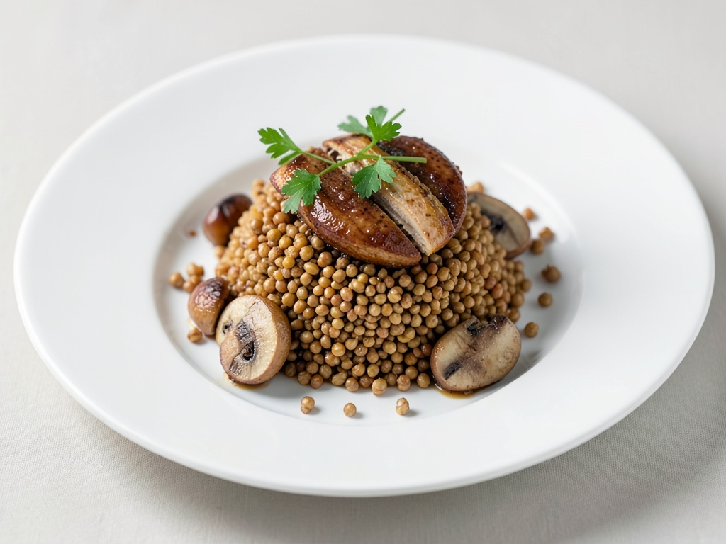 Grano saraceno croccante con funghi aromatici