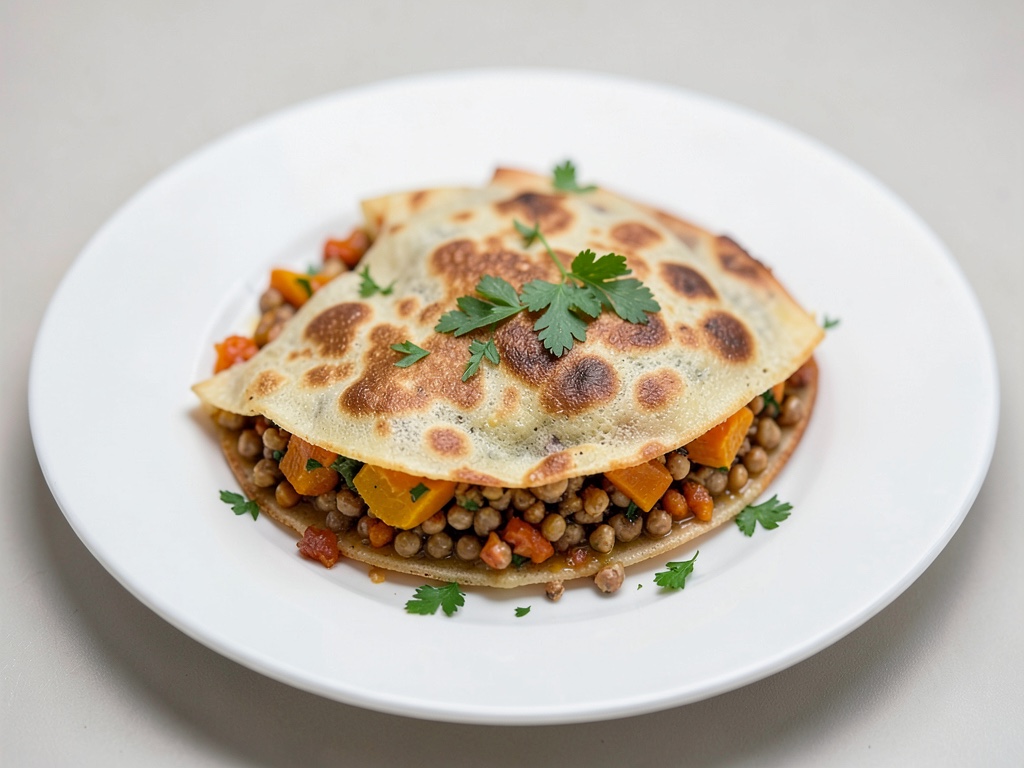 Crepes di grano saraceno salate con ripieno di zucca