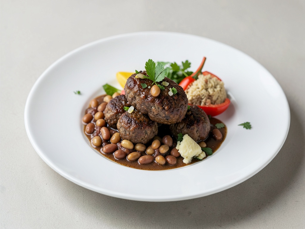 Polpette di carne messicane con fagioli