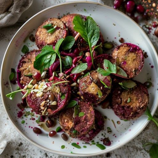 Polpette di barbabietola con fagioli