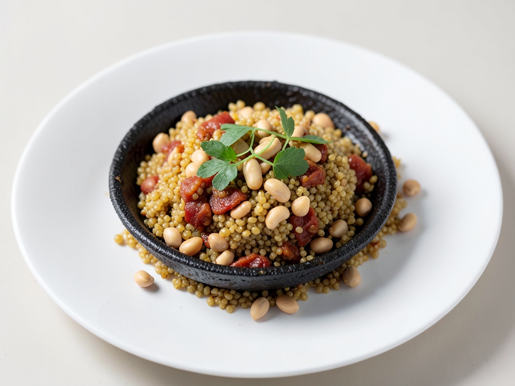 Padella wok con bulgur e arachidi