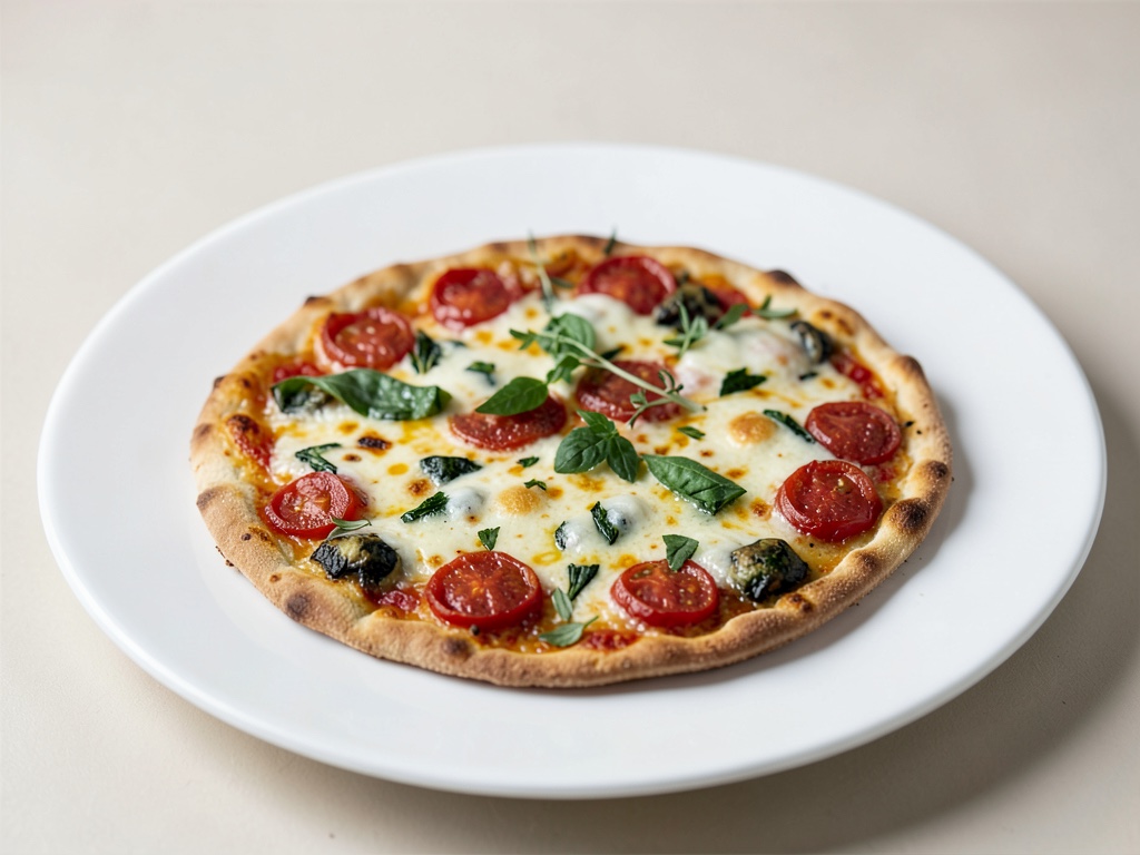 Pizza italienne colorée garnie