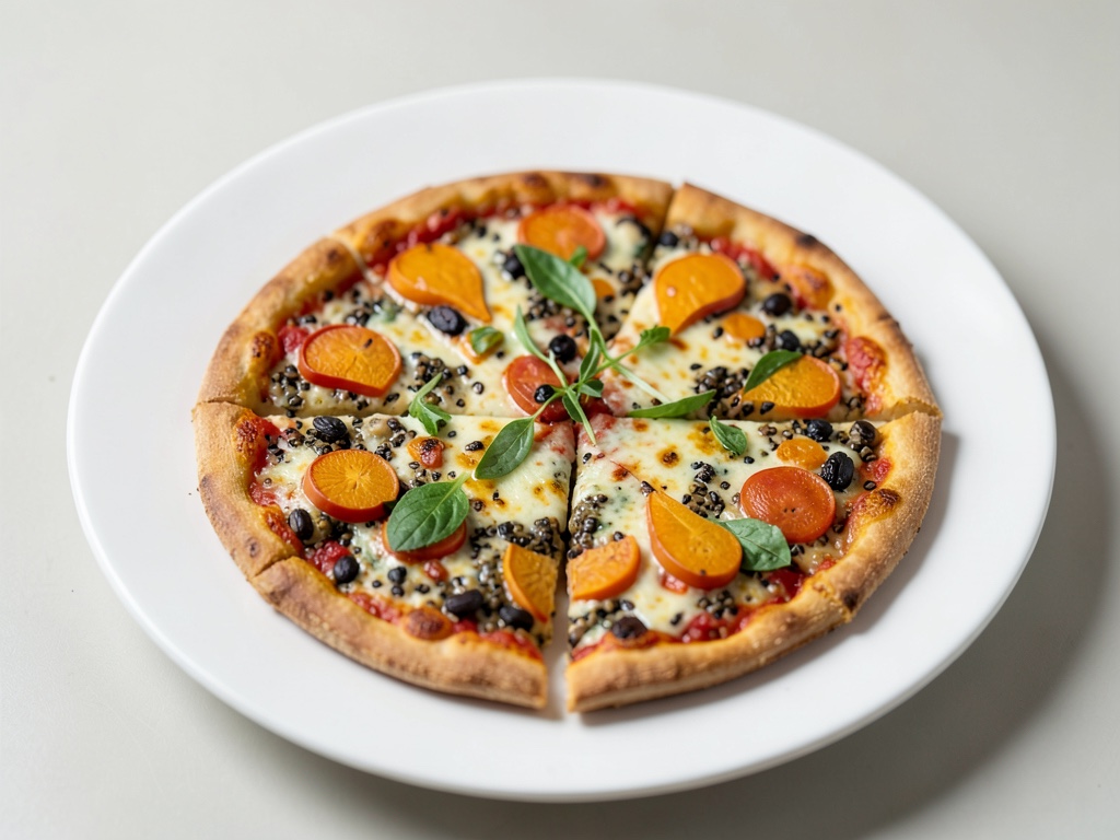 Pizza al farro colorata con zucca