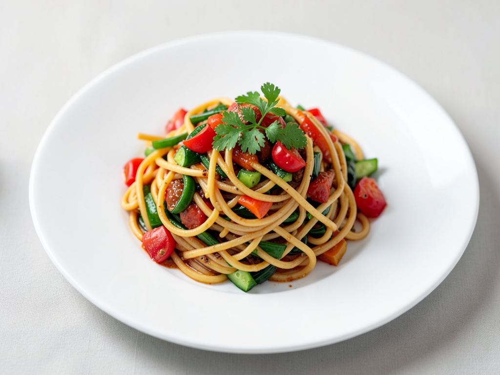 Noodle di verdure colorate