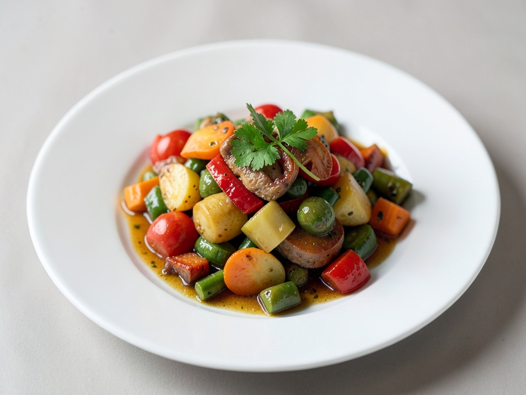 Plaisir de légumes colorés à la poêle