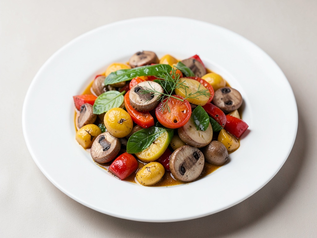 Zuppa di verdure miste con funghi champignon