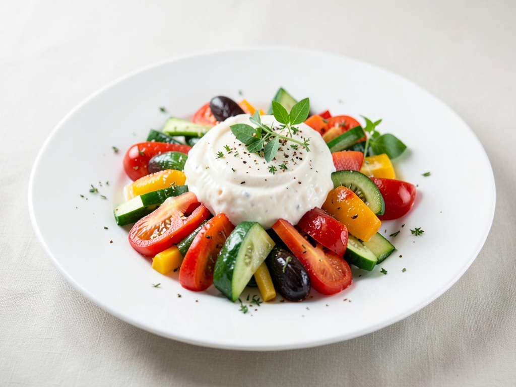 Piatto di verdure miste con dip alle uova
