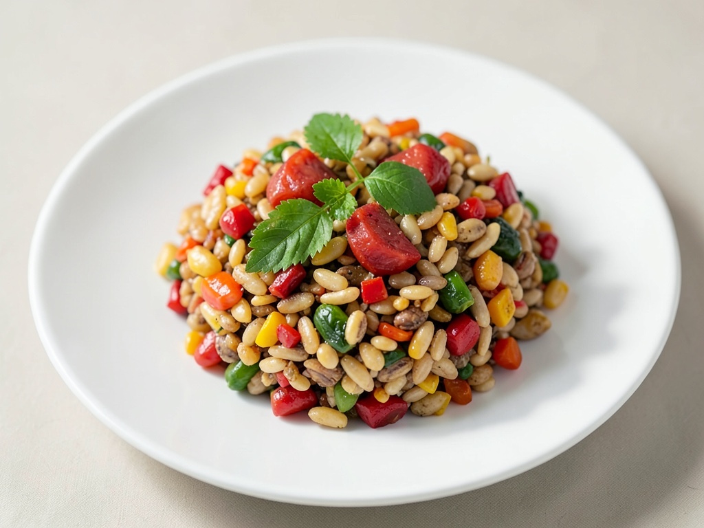 Stufato di grano multicolore in padella