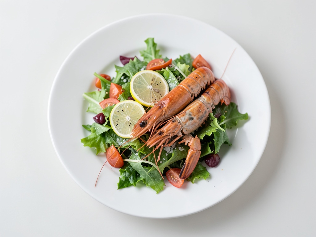 Insalata mista colorata con gamberi