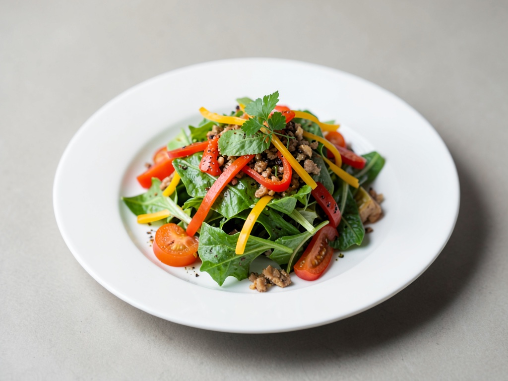 Insalata mista di foglie con peperoni