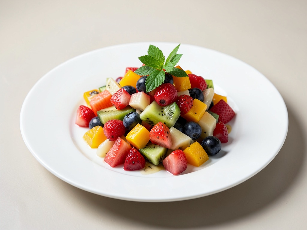 Insalata di frutta colorata nella melone