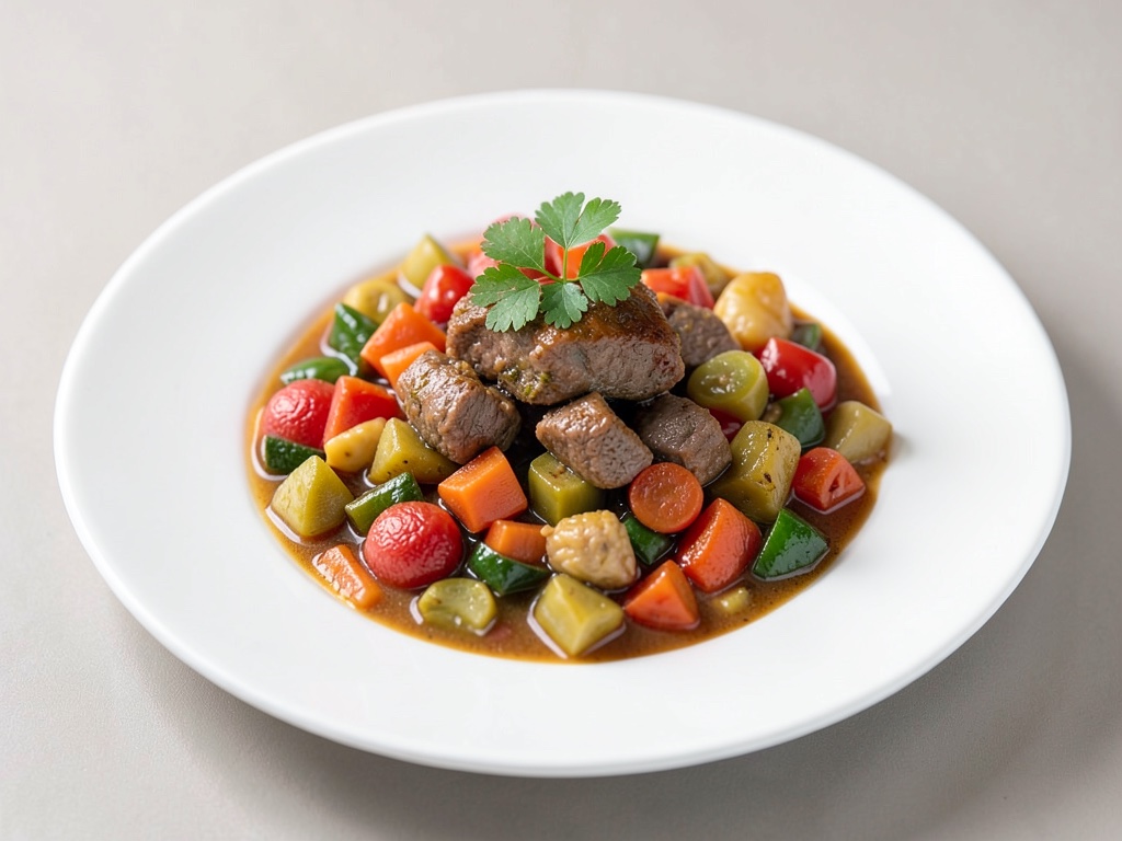 Guiso variado de carne y verduras