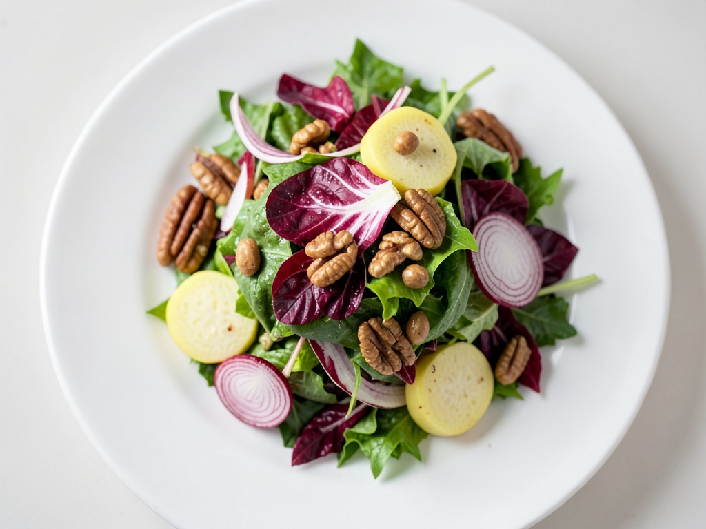 Insalata di barbabietole colorate con noci pecan