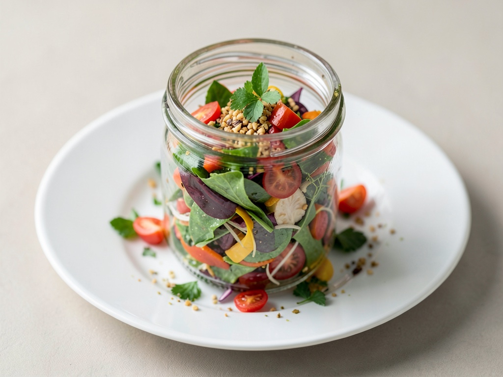 Insalata colorata in barattolo