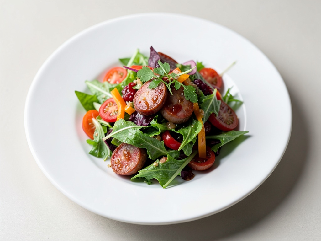 Insalata colorata con salsiccia di sangue