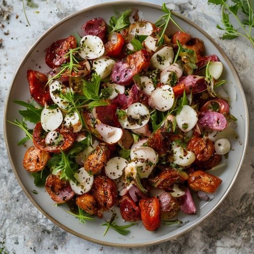 Insalata colorata con chorizo piccante