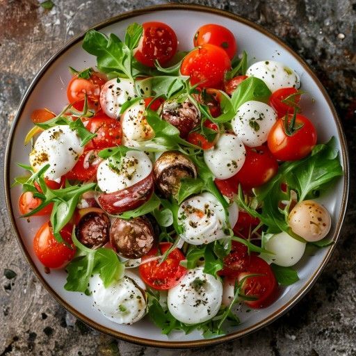 Insalata colorata con pomodori e mozzarella
