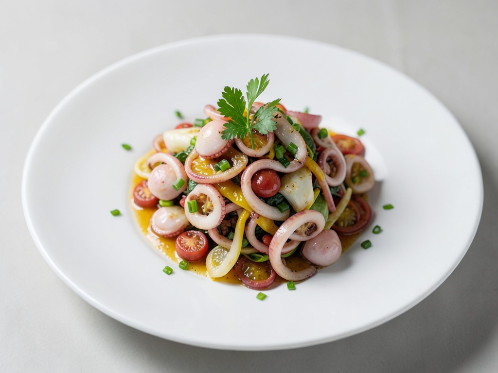 Insalata di polpo colorata