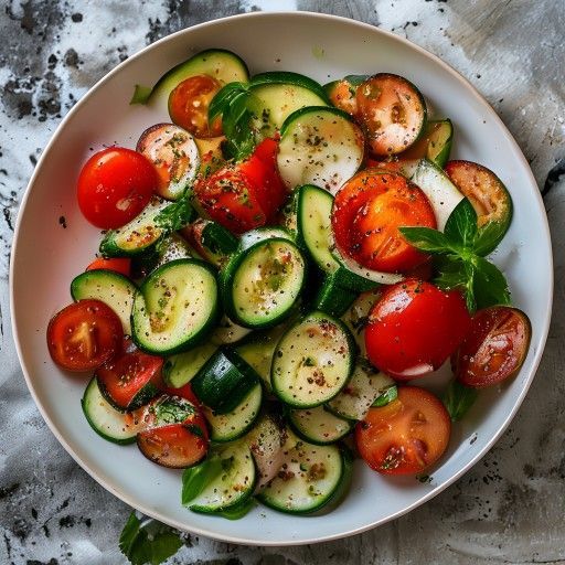 Insalata fresca di zucchine e pomodori